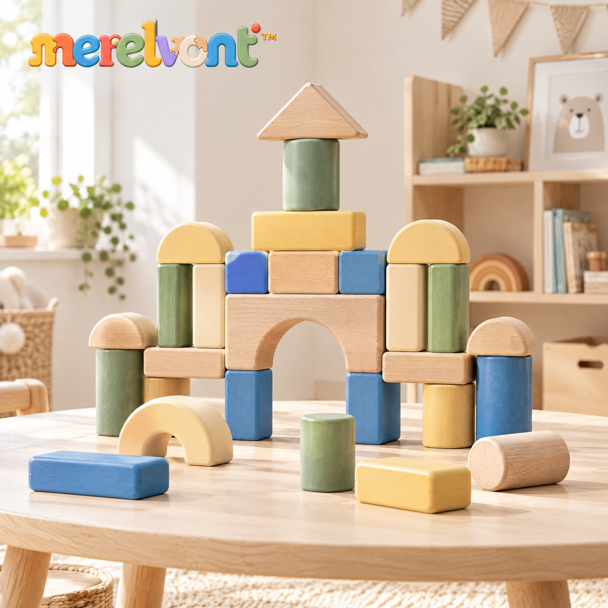 Merelvont™ Classic Wooden Castle Building Blocks