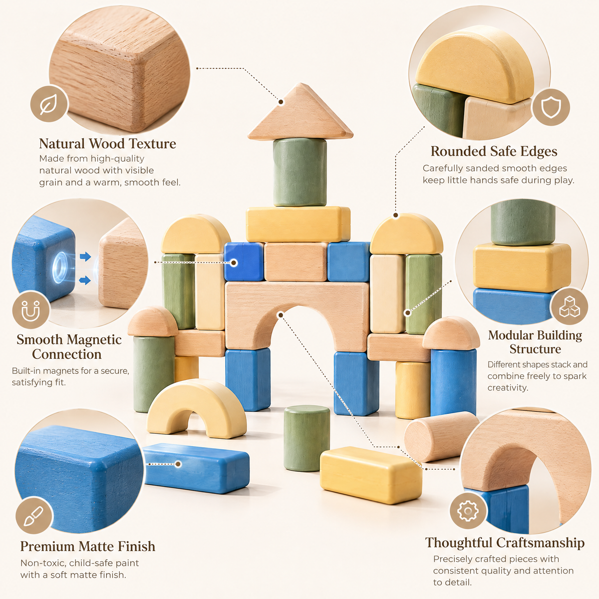 Merelvont™ Classic Wooden Castle Building Blocks
