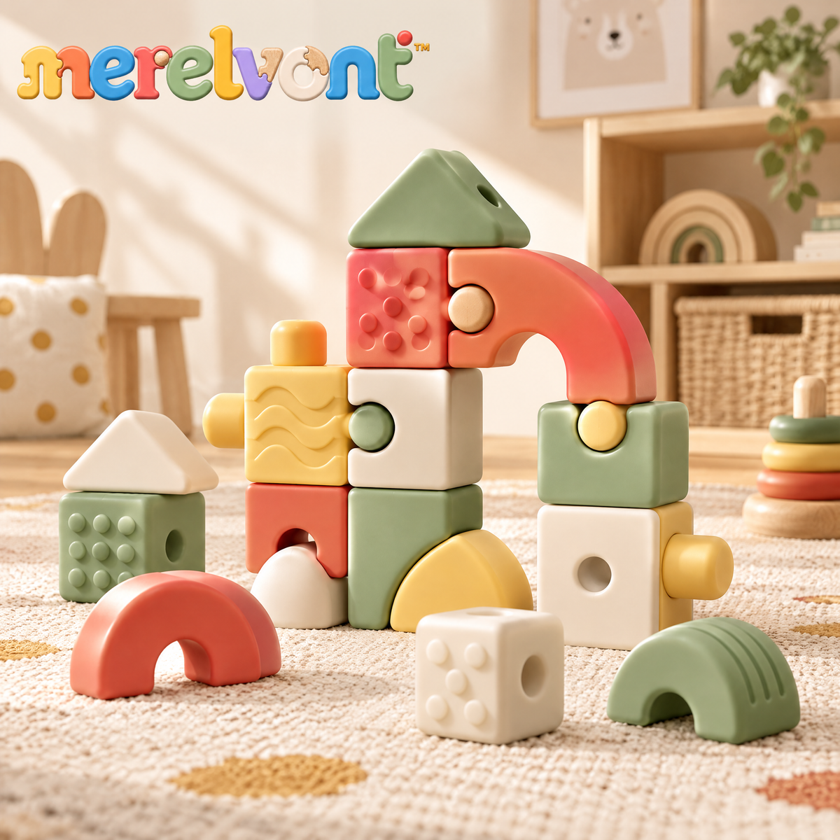 Merelvont™ Soft Sensory Building Blocks Set