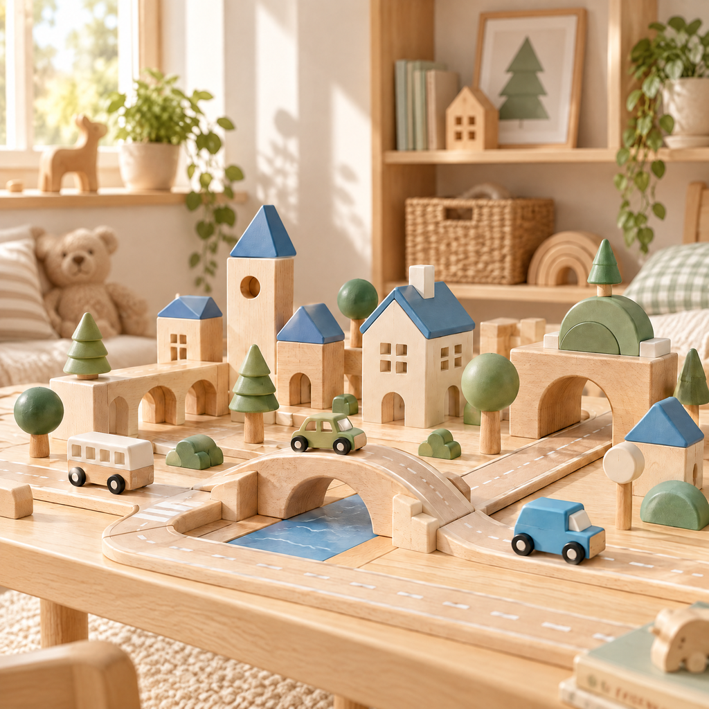 Merelvont™ Wooden City Road & Town Playset