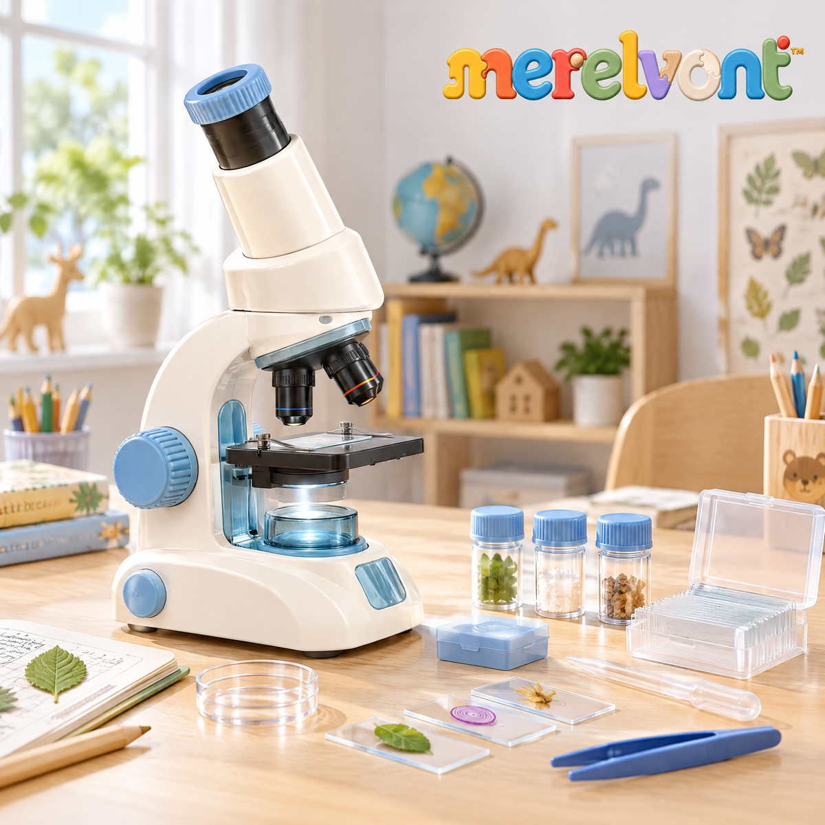 Merelvont™ Kids Beginner Microscope Discovery Kit