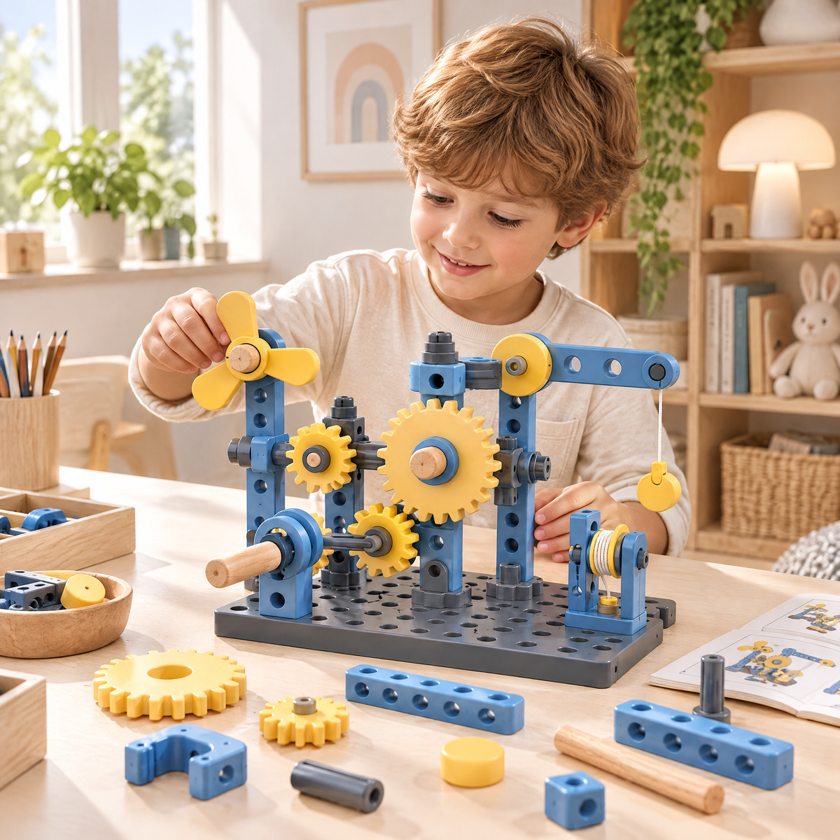 Merelvont™ Mechanical Gear & Pulley Construction Kit