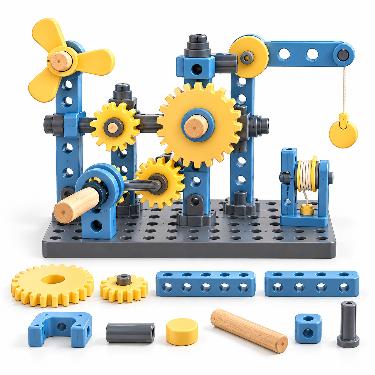 Merelvont™ Mechanical Gear & Pulley Construction Kit