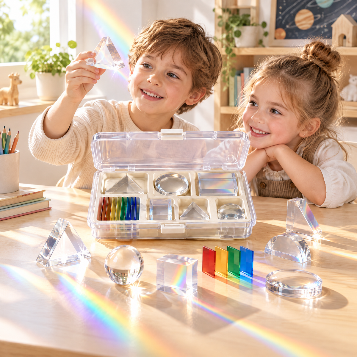 Merelvont™ Rainbow Prism & Light Science Experiment Kit