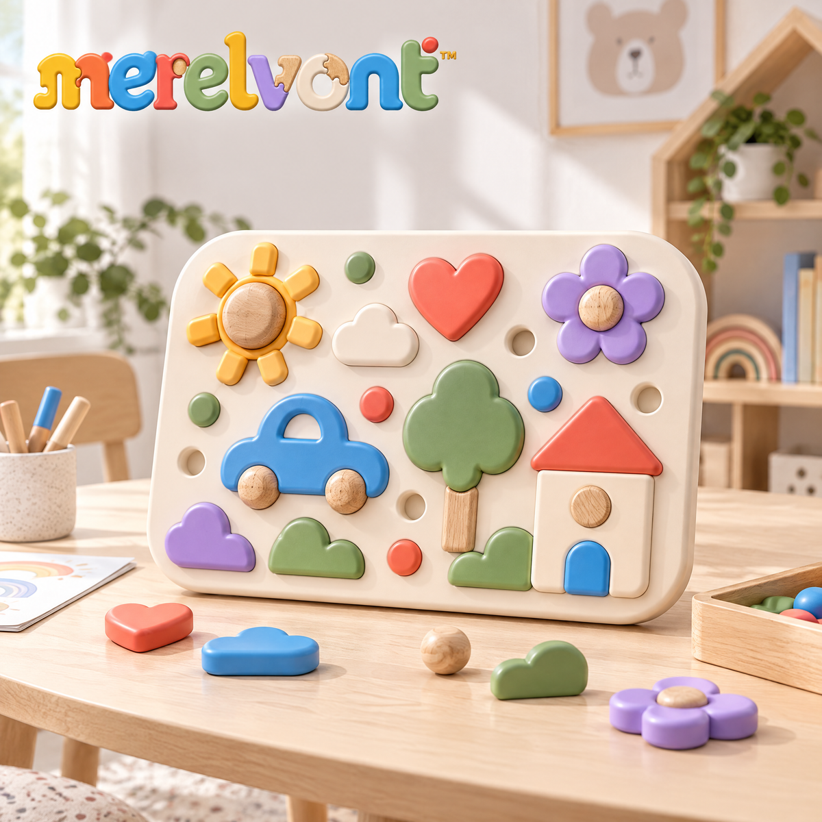 Merelvont™ Wooden Magnetic Picture Activity Board