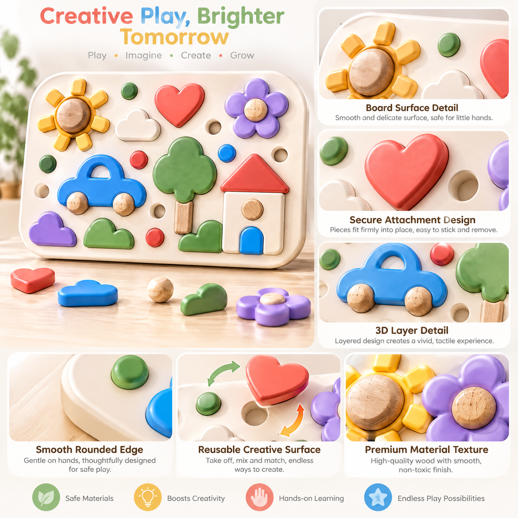 Merelvont™ Wooden Magnetic Picture Activity Board