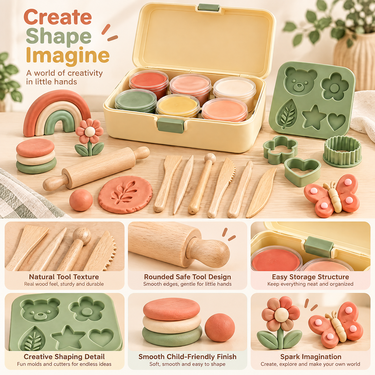 Merelvont™ Creative Modeling Dough Play Kit