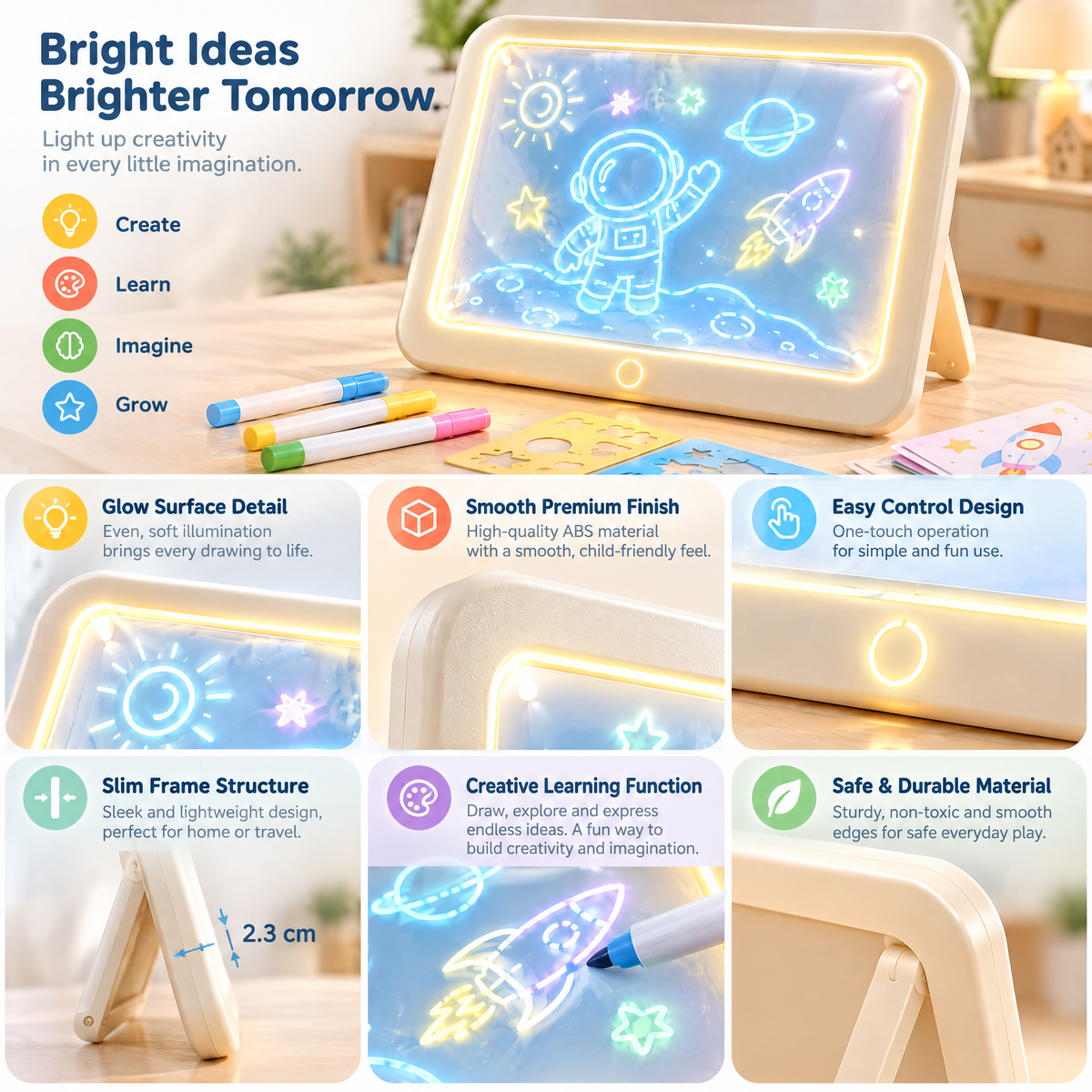 Merelvont™ LED Glow Drawing Board for Kids