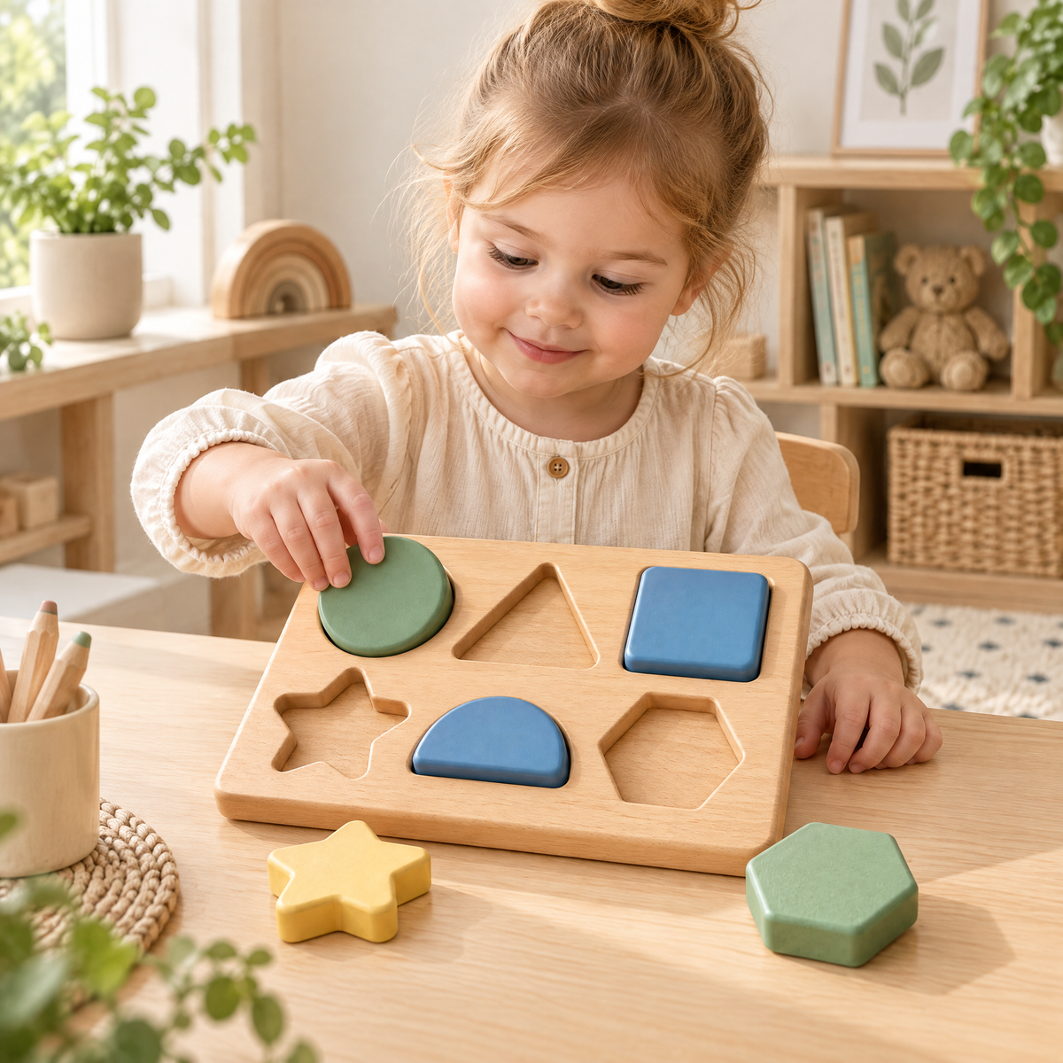 Merelvont™ Wooden Geometric Shape Matching Puzzle