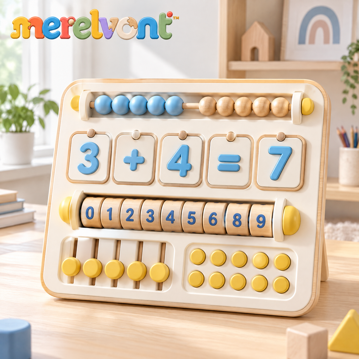 Merelvont™ Wooden Counting & Math Learning Board