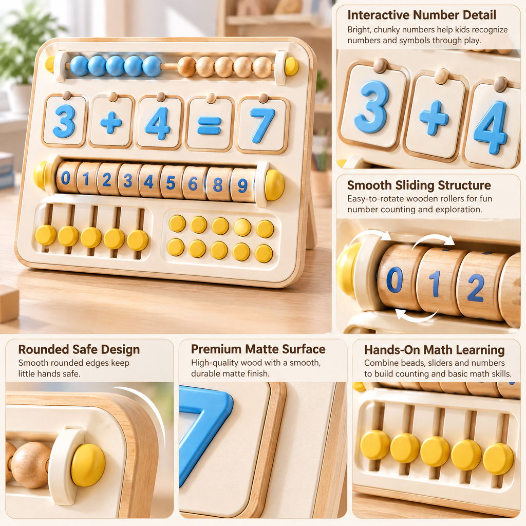 Merelvont™ Wooden Counting & Math Learning Board